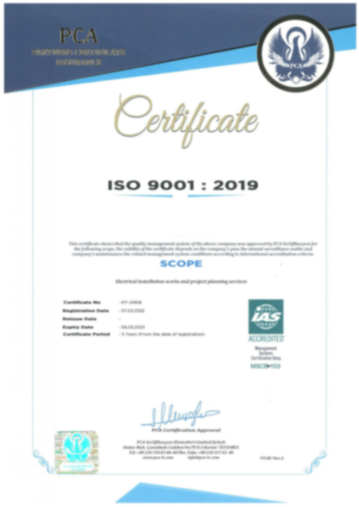 ISO  9001  :  2019
